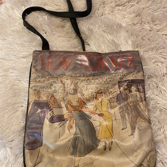 Elegant Illustrated Tote Bag - Black and Cream - Picture 1 of 9